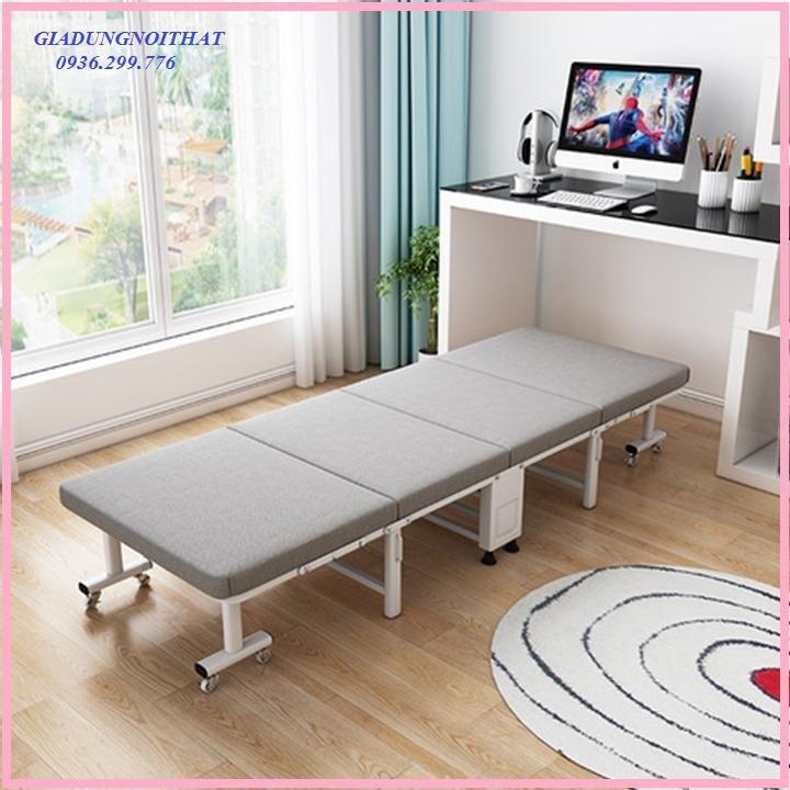 SP0019 - Giường gấp gọn 4 khúc kèm đệm 70cm - Giường kèm đệm gấp gọn - Giường xếp gọn 4 khúc