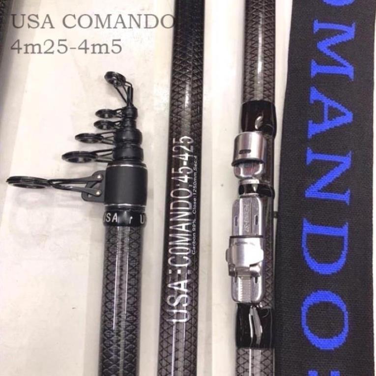 Cần câu lục xa bờ Comando USA 4m25 và 4m5 Hàng loại 1 cần tải cá 20kg y hình xả kho