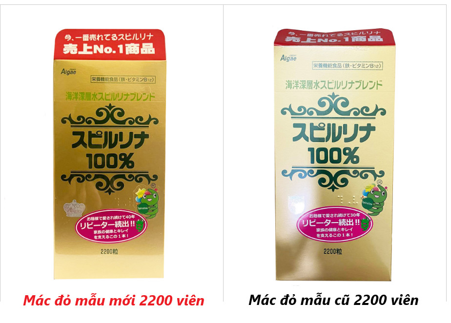 Tảo xoắn Spirulina nội địa Nhật Bản 2200 viên - Tặng túi zip 5 kẹo mật ong Senjaku