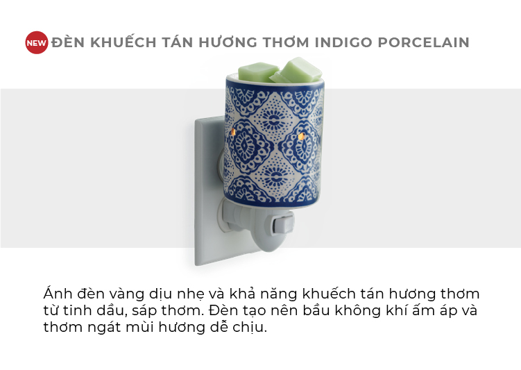 Đèn khuếch tán hương thơm Yankee Candle - Indigo Porcelain