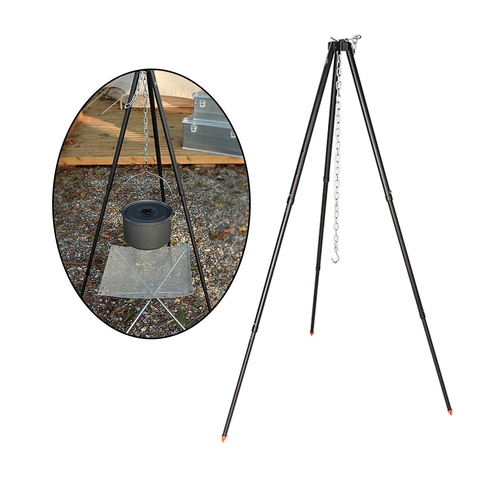 Cooking Tripod for Campfire Removable Grill Hanging Tripod with Bag for Grill Party