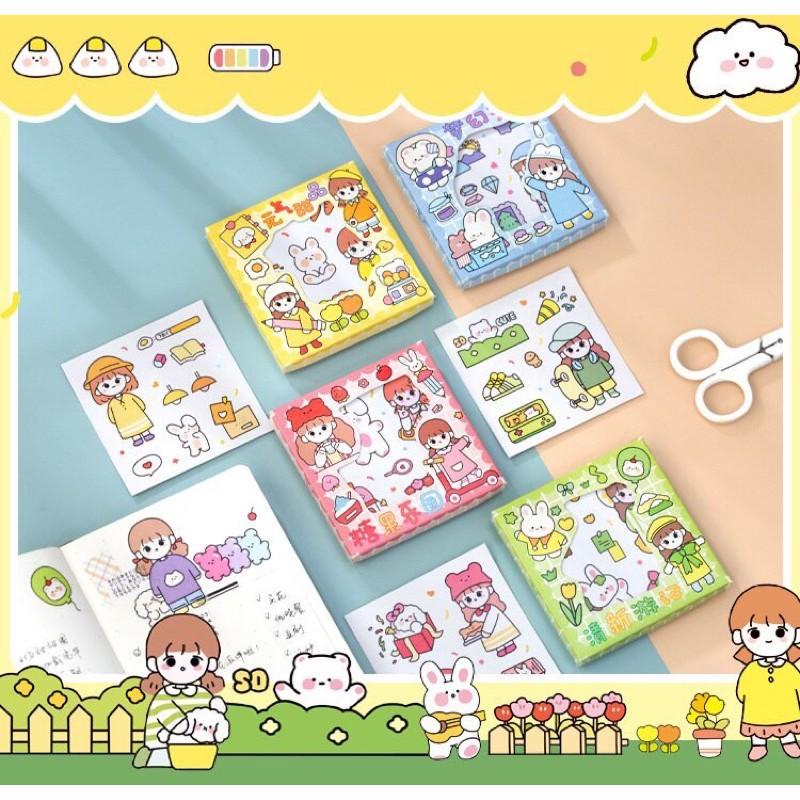 SET 20 TẤM STICKER DỄ THƯƠNG MÀU SẮC CUTE