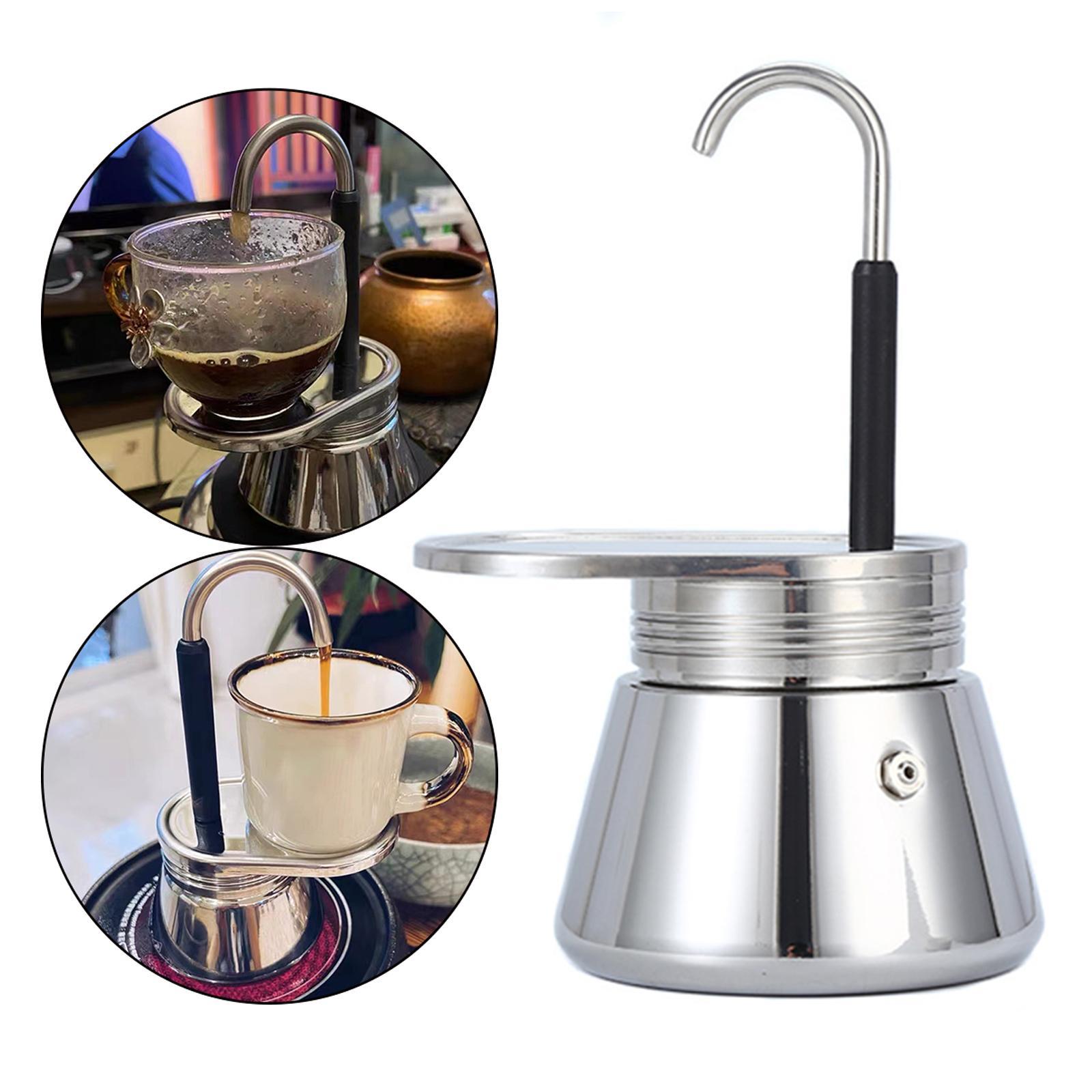 Camping Italian Style Moka Stovetop Espresso Maker Stainless Steel Durable.