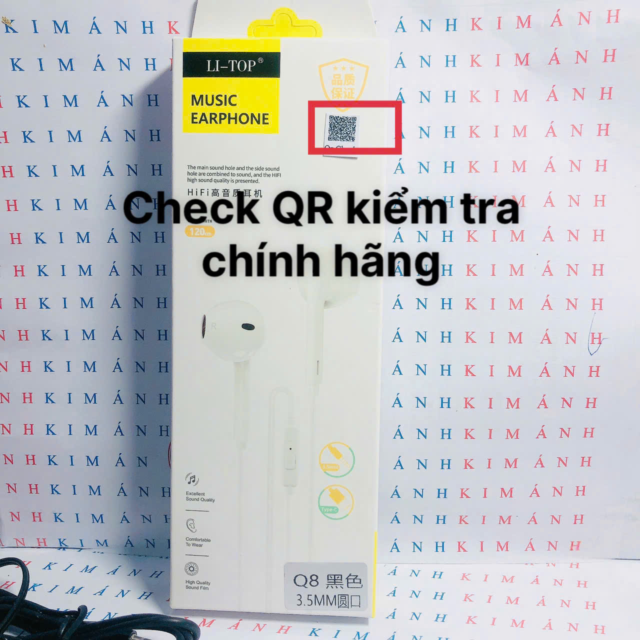 Tai nghe Rio Tinto Lip-Top Q8 check QR tra chính hãng, có Micro và nút nhận cuộc gọi, Hàng Chính Hãng bảo hành 1 năm