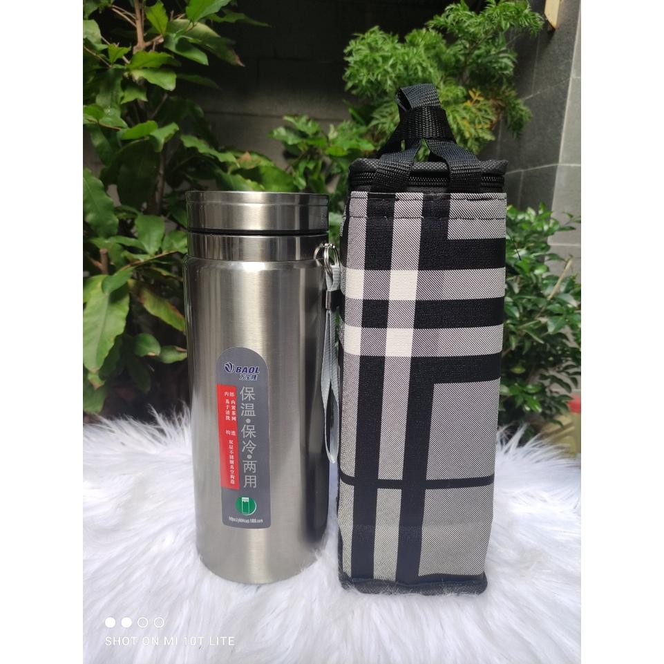 Combo bình giữ nhiệt BAOL 1500ml+túi Da Hàn Quốc - giữ nhiệt trên 8 tiếng