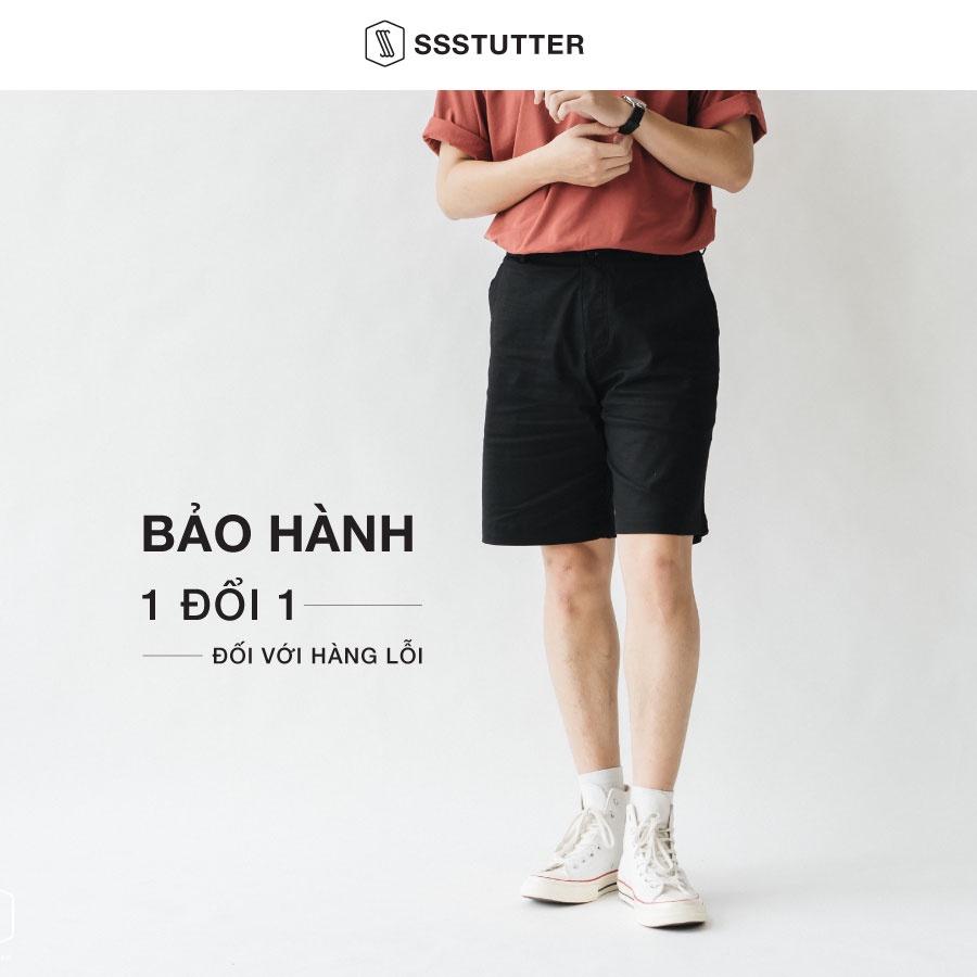 Quần shorts nam SSSTUTTER chất cotton thoáng mát thiết kế năng động thoải mái 3 màu năng động basic khaki shorts