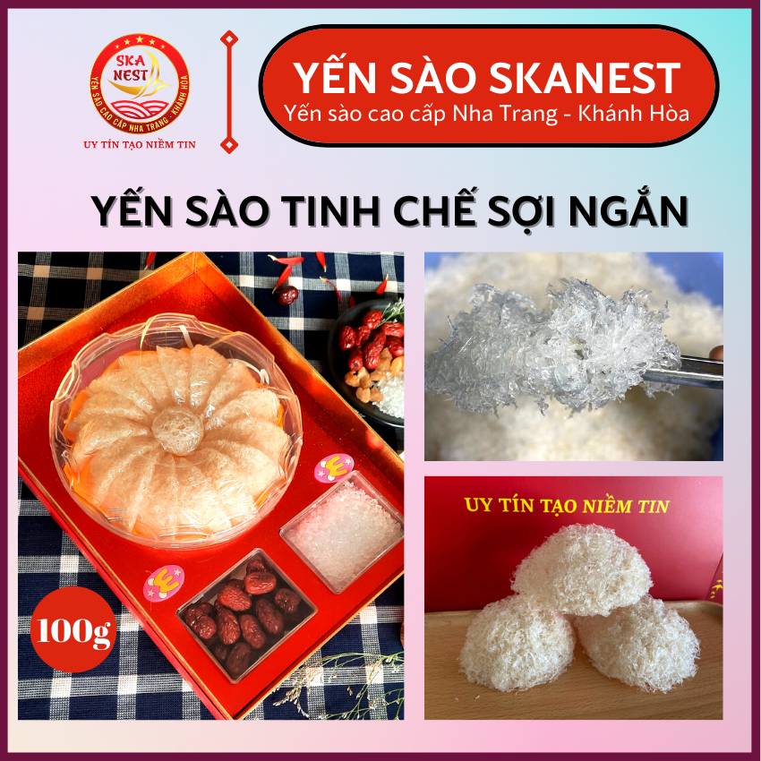 Yến sào tinh chế sợi sơ mướp đặc biệt nguyên chất