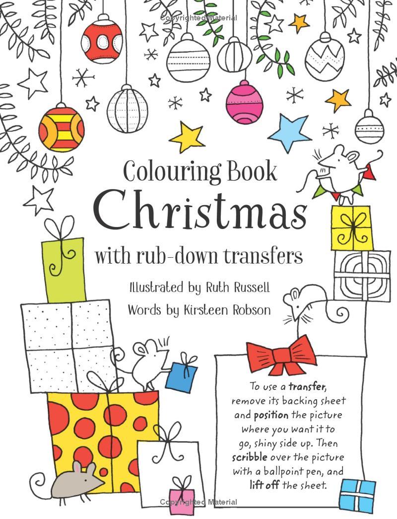 Colouring Book Christmas With Rub-Down Transfers