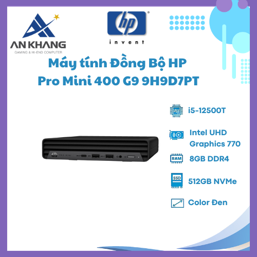 Máy Tính Để Bàn HP Pro Mini 400 G9 9H9D7PT ( i5-12500T / 8GB / 512GB / Intel Graphics /Wlan ac+BT /USB Keyboard &amp; Mouse/ Win11 Home) - Hàng Chính Hãng - Bảo Hành 12T