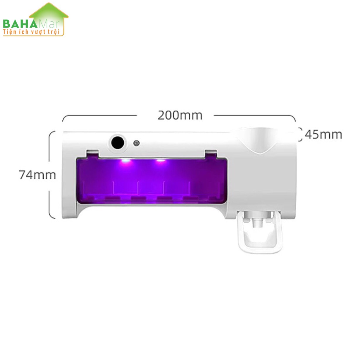 GIÁ TREO 3 TRONG 1 CÓ KHỬ KHUẨN TIỆT TRÙNG BÀN CHẢI ĐÁNH RĂNG VÀ TỰ ĐỘNG VẮT NHẢ KEM ĐÁNH RĂNG "BAHAMAR" khử 99,00% vi khuẩn gây sâu răng, gây hôi miệng