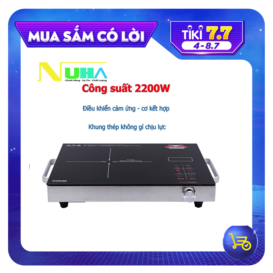 [Hàng chính hãng] Bếp Điện Hồng Ngoại Ladomax Ha666 khung tay cầm inox, công suất 2200W