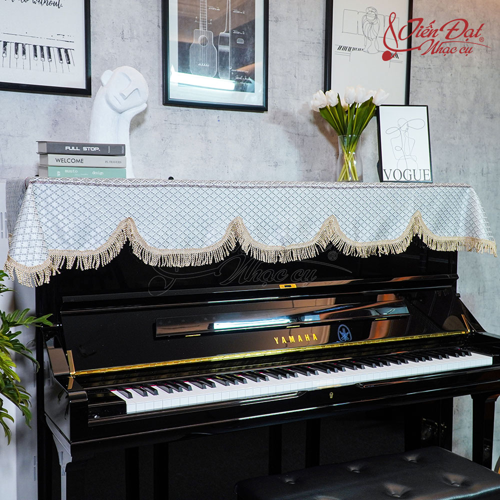 Khăn Phủ Đàn Piano Họa Tiết Kẻ Caro KU-026