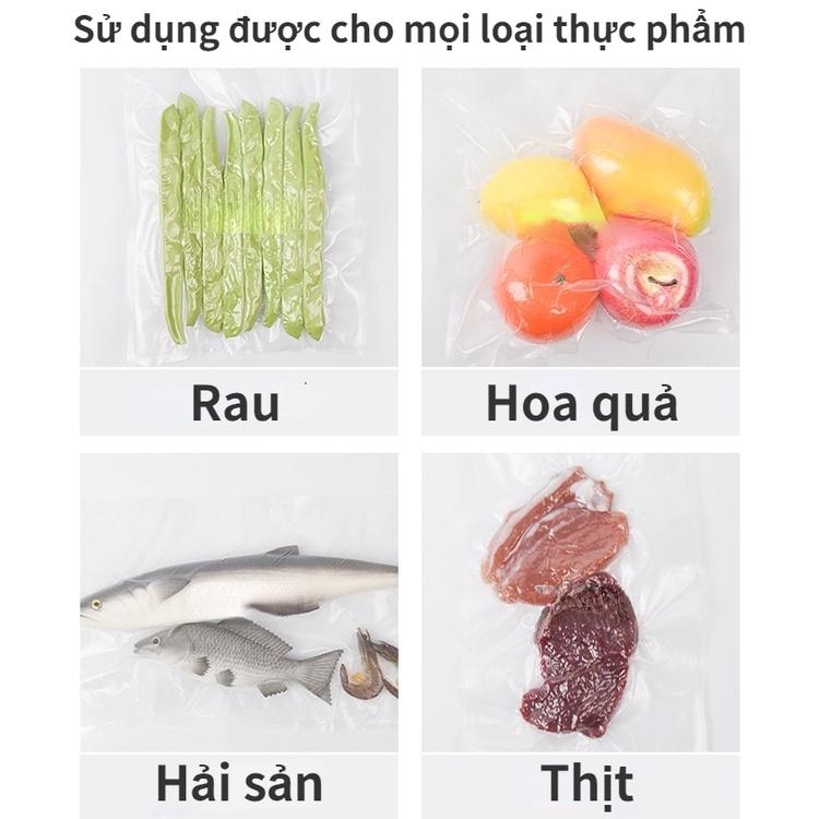 Túi Hút Chân Không Đựng Thực Phẩm Một Mặt Nhám Dạng Cuộn, Cuộn Túi Ép Chân Không Dài 500cm Full Size