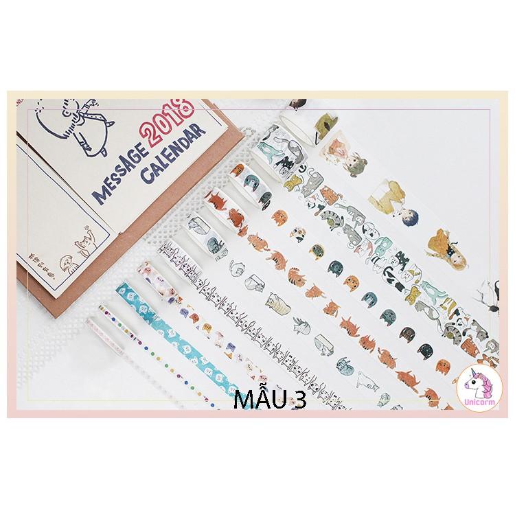 Set 10 cuộn băng dính trang trí - băng keo trang trí siêu đẹp trang trí scrapbook, sổ tay planner