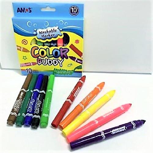 Bộ bút dạ nhập khẩu Hàn Quốc Amos Color Buddy Long 10/12 màu CM10P-M/CM12P-L