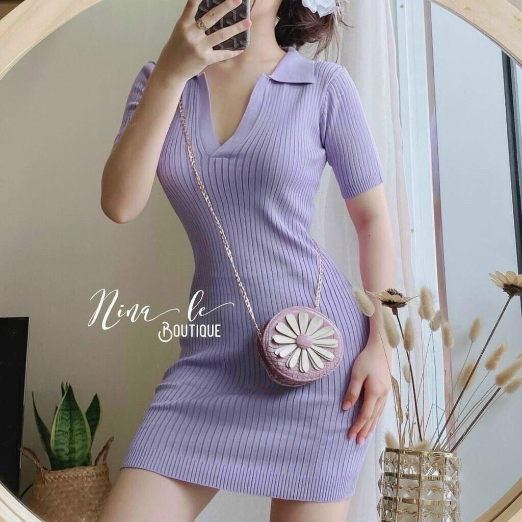 Váy đầm nữ body ôm dáng cổ sơ mi siêu xinh