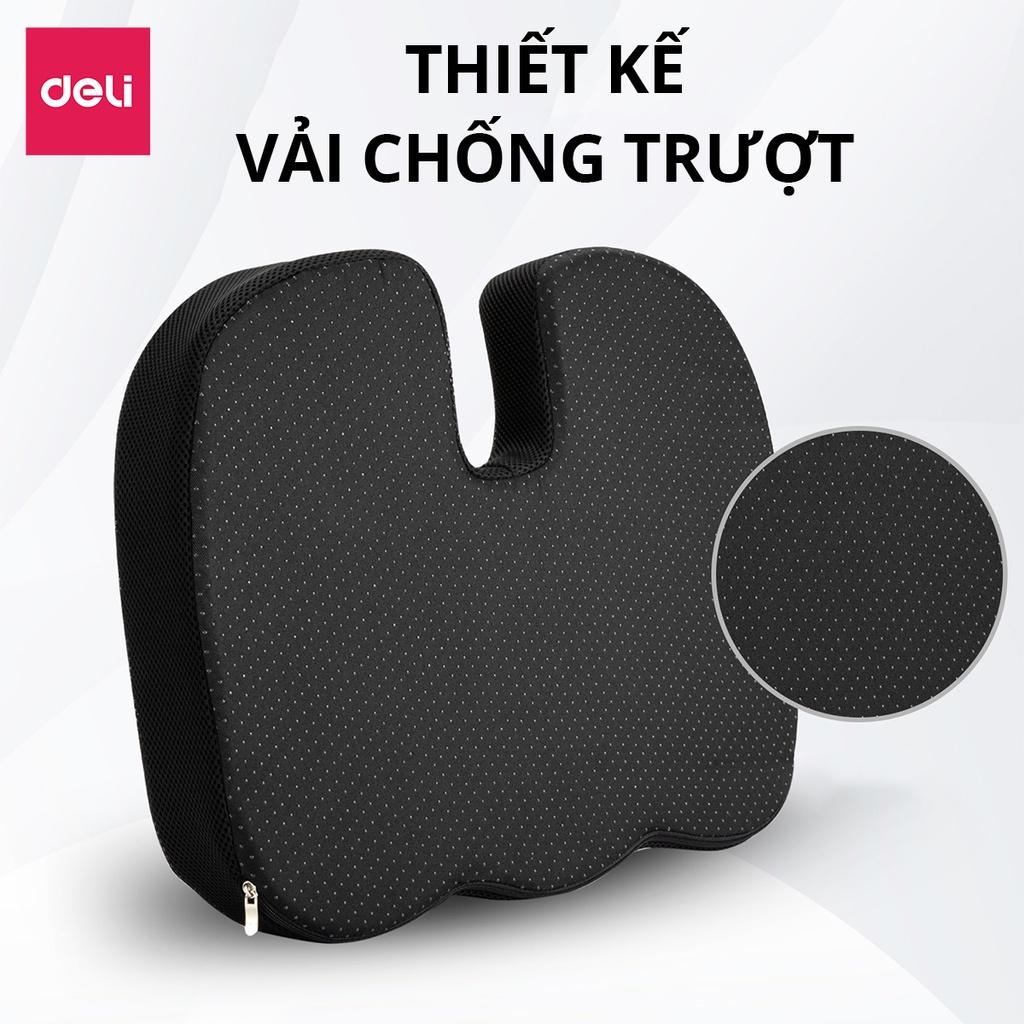 Đệm Lót Lưng Ghế Văn Phòng Deli - Thiết Kế 3D Lưới Thoáng, Chống Mỏi Lưng, Đau Xương Cụt, Thoát Vị Đĩa Đệm, Dành Cho Người Bị Trĩ - VS750 / VS751