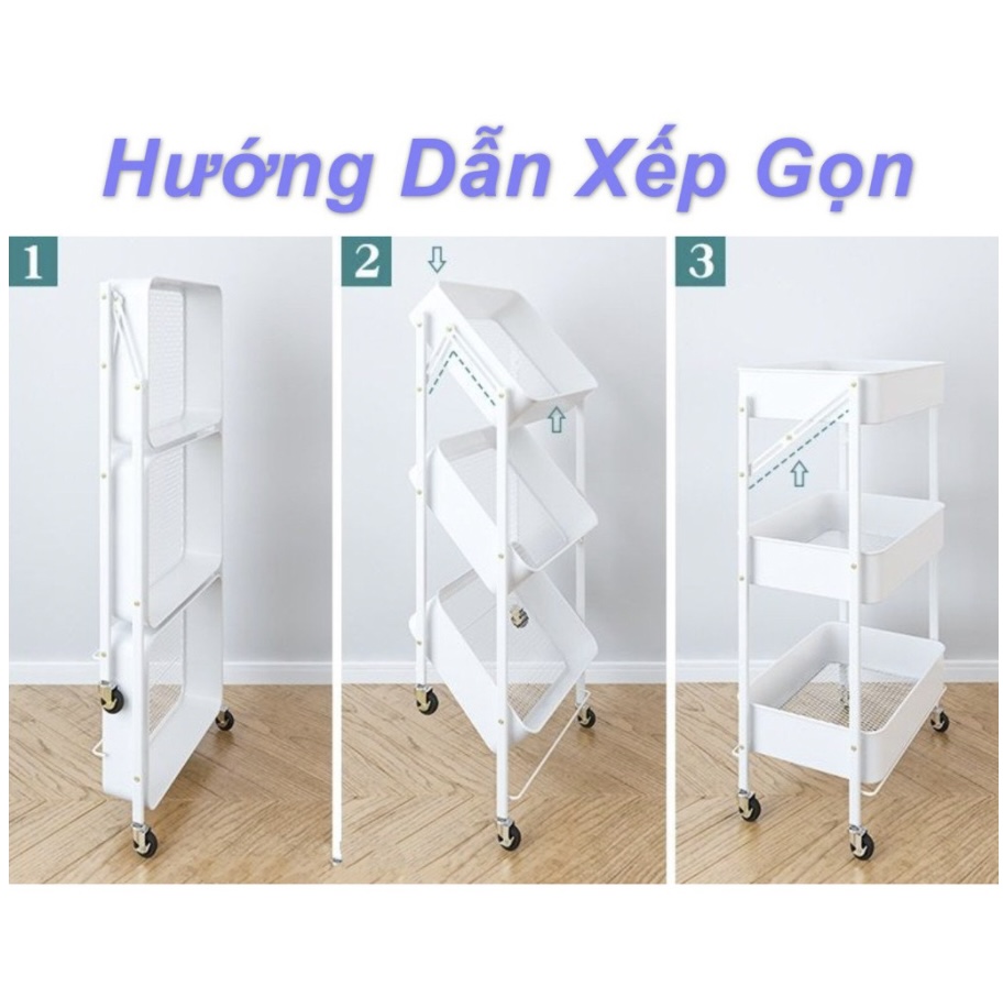 Kệ đựng đồ 3 tầng có bánh xe 3-P-L2-566