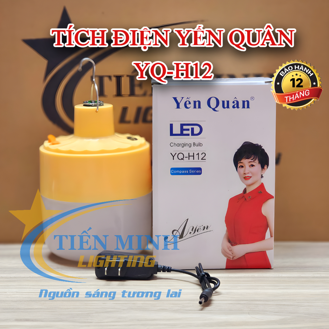 BÓNG ĐÈN TÍCH ĐIỆN YẾN QUÂN 120W YQ-H12, 3 CHẾ ĐỘ SÁNG TRẮNG/VÀNG/TRUNG TÍNH, TÍCH HỢP 3 PIN 18650 , DUNG LƯỢNG 6600 MAH