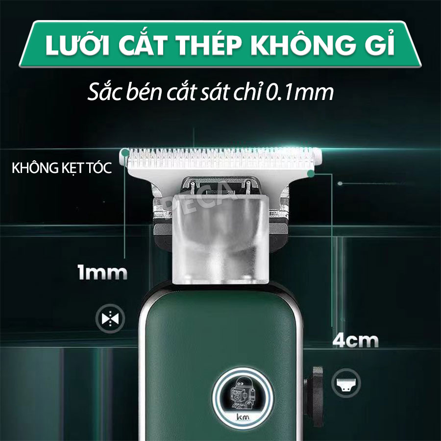 Tông đơ chấn viền Kemei KM-5098 công suất mạnh 5W sạc nhanh USB có thể dùng cạo đầu, cạo trắng khắc fade tóc