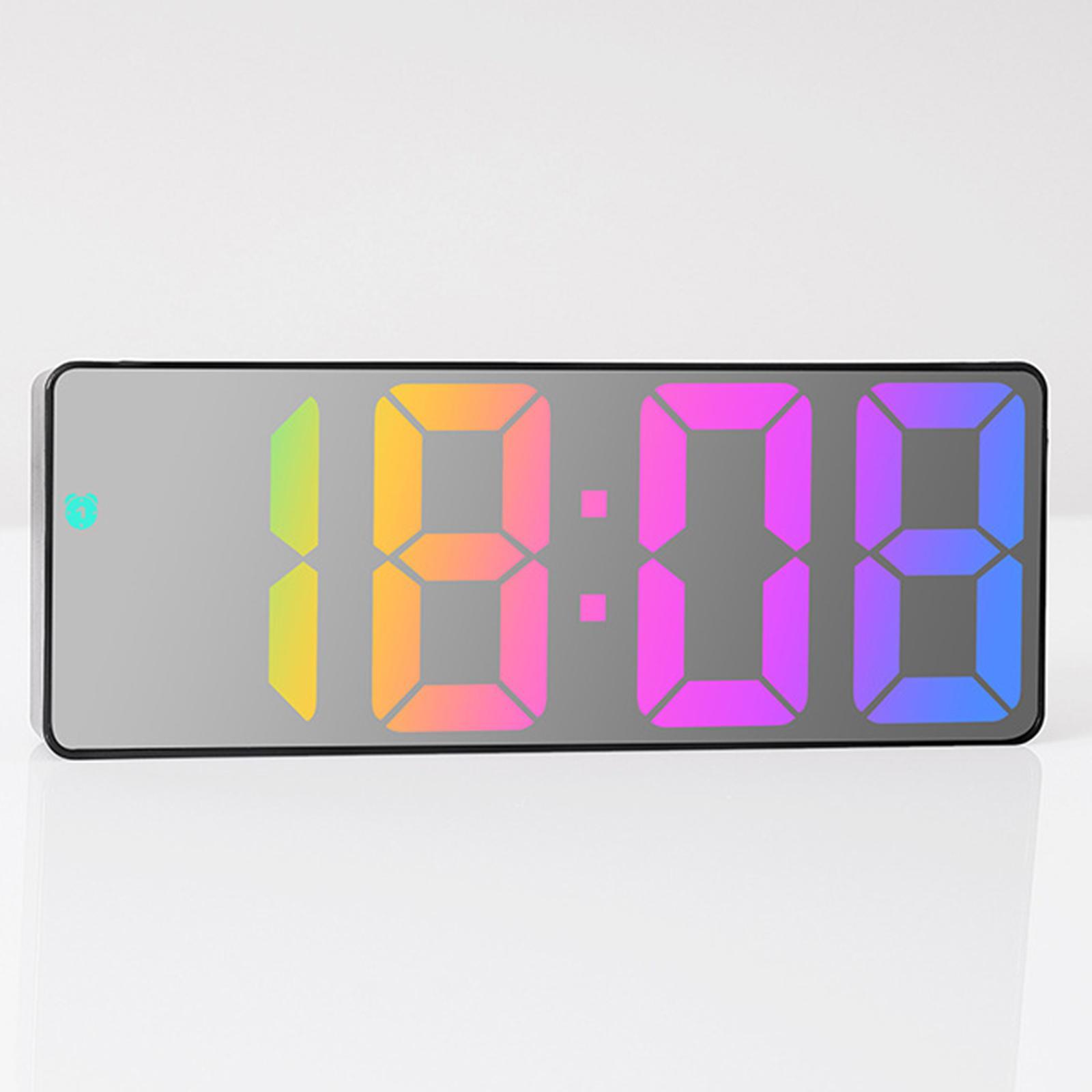 Colorful Digital Alarm Clock Desktop Smart LED Clock with Temperature Date