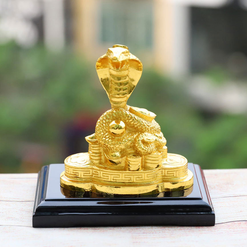 Tượng Rắn phong thuỷ bằng đồng mạ vàng