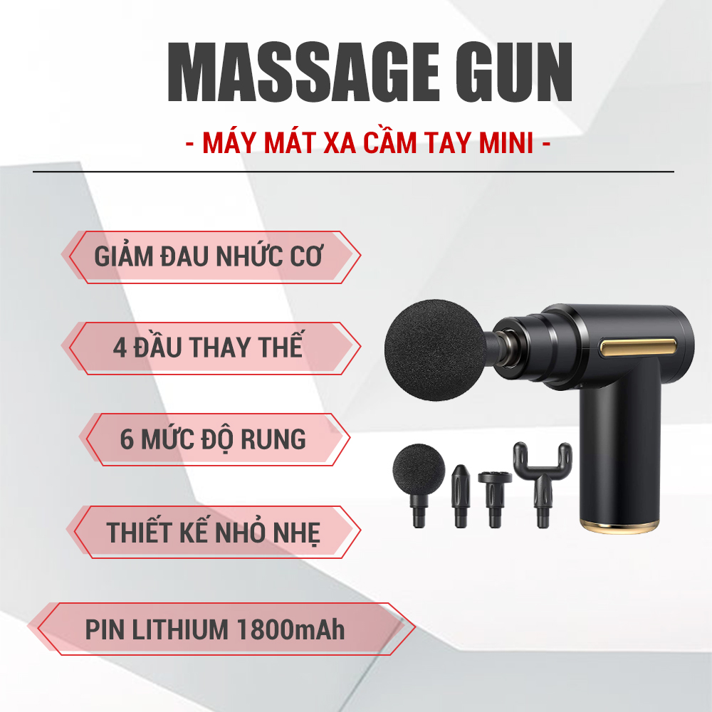 Máy mát xa cầm tay mini Massage Gun GoodFit GF212MG