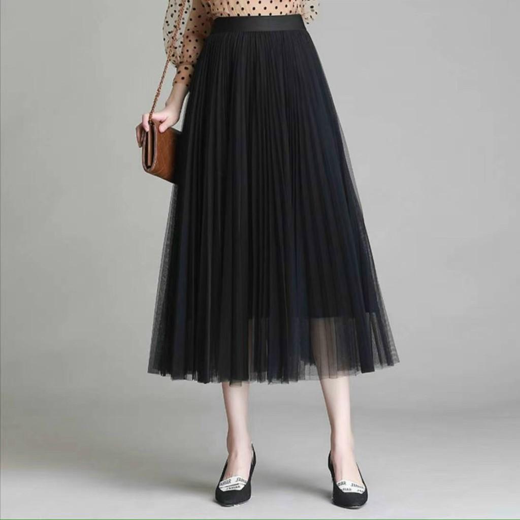 2281 Chân váy voan lưới xòe xếp ly chất đẹp mịn - Chân váy công chúa tutu midi QUảng châu bao đẹp | Tiki