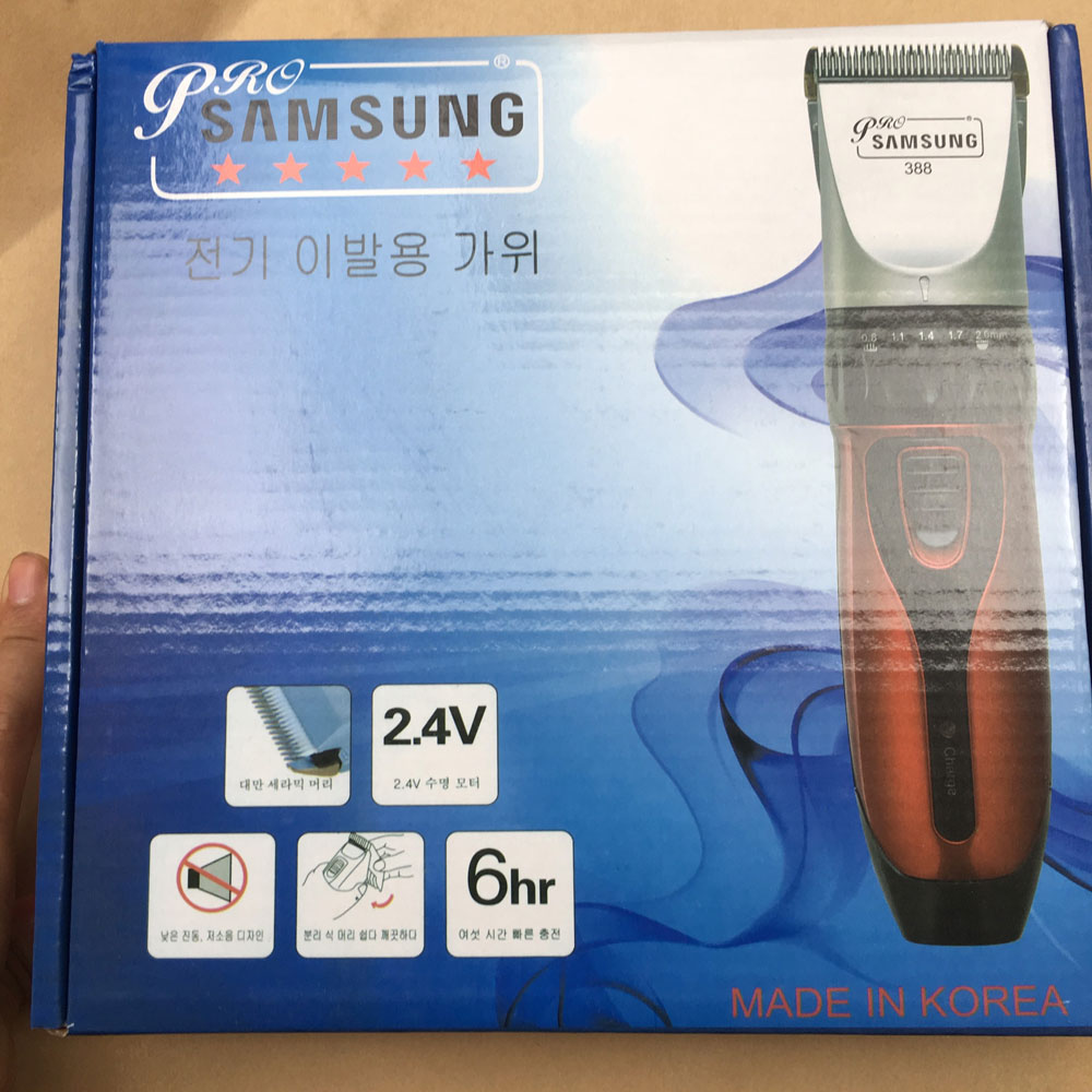 Tông Đơ Cắt Tóc Chuyên Nghiêp Cho Gia Đình SAMSUNG 388 (Có Pin Sơ Cua) + Lược - Tông Đơ Hớt Tóc Nam Cao Cấp Có Thể Thay Lưỡi