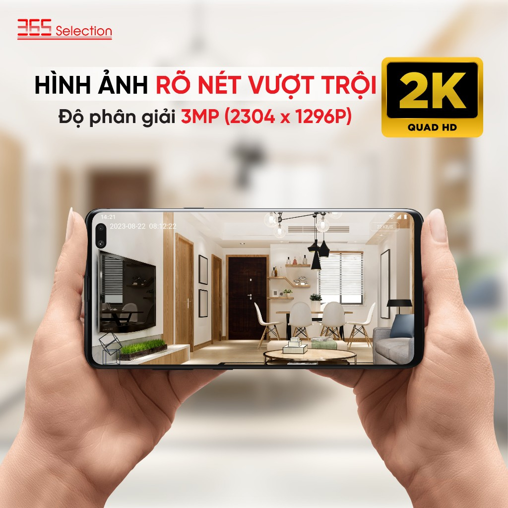 Camera trong nhà Tuya 365 Selection C1 - Quay quét 360, Đàm thoại 2 chiều, Phát hiện chuyển động - Hàng chính hãng