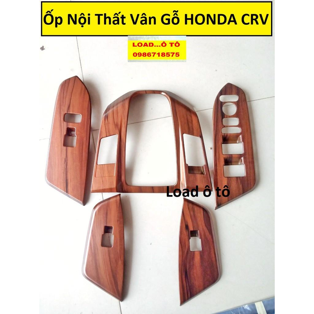 Ốp Nội Thất Vân Gỗ Honda CRV 2023-2018 Cao Cấp, Có Sẵn Keo Dán Chuyên Dụng 3M