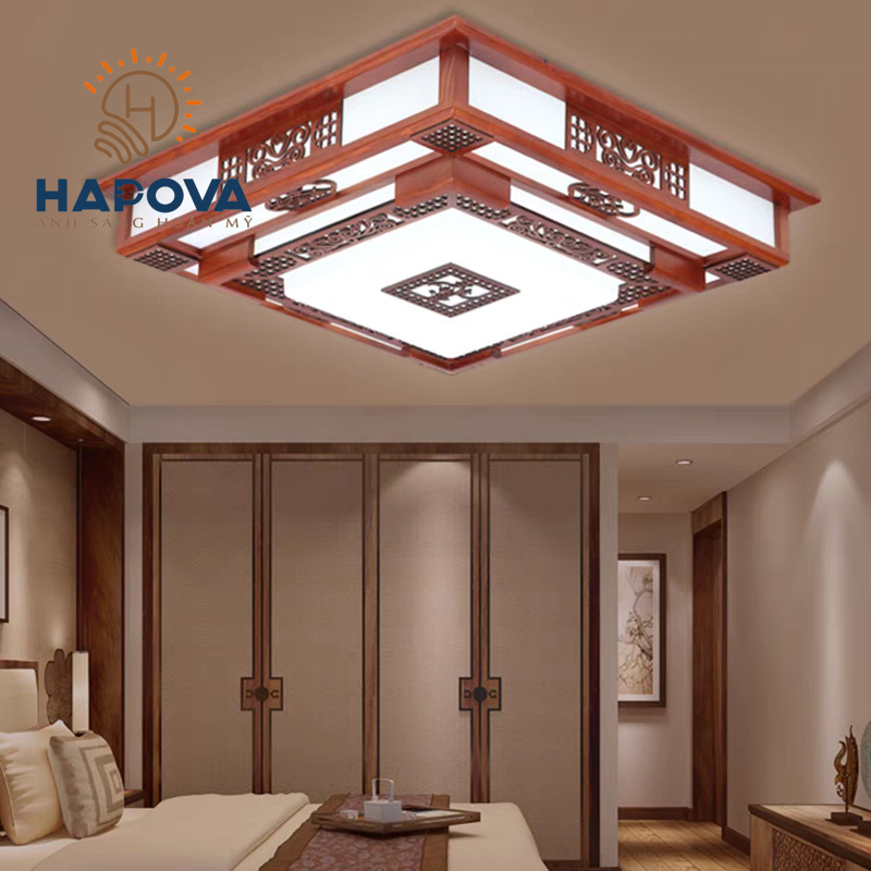 Đèn ốp trần gỗ Hoa Phong Linh HAPOVA OWINS 1028