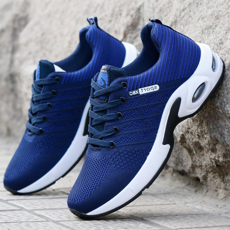 Giày nam chạy giày nam thở giày bình thường giày nhẹ không trượt Color: Blue Shoe Size: 44