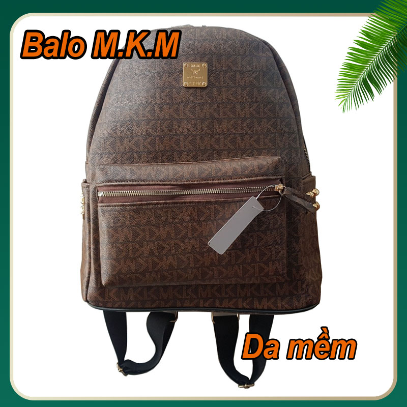 Balo MKM Unisex da PU mềm phong cách Hàn Quốc Size 40cm M240