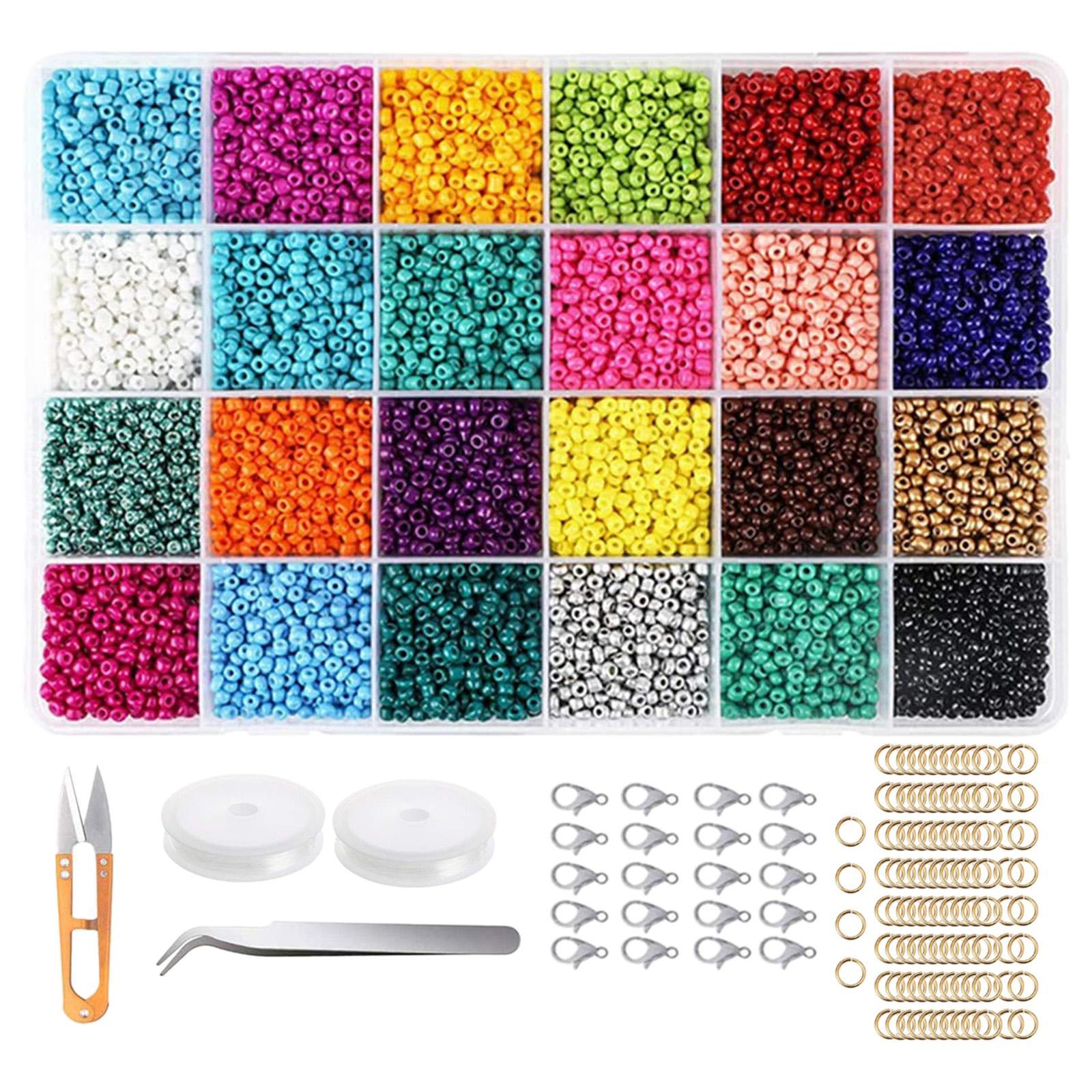 Glass Seed Beads Assorted Small Beads for DIY Jewelry Making Kit Crafts 16000pcs