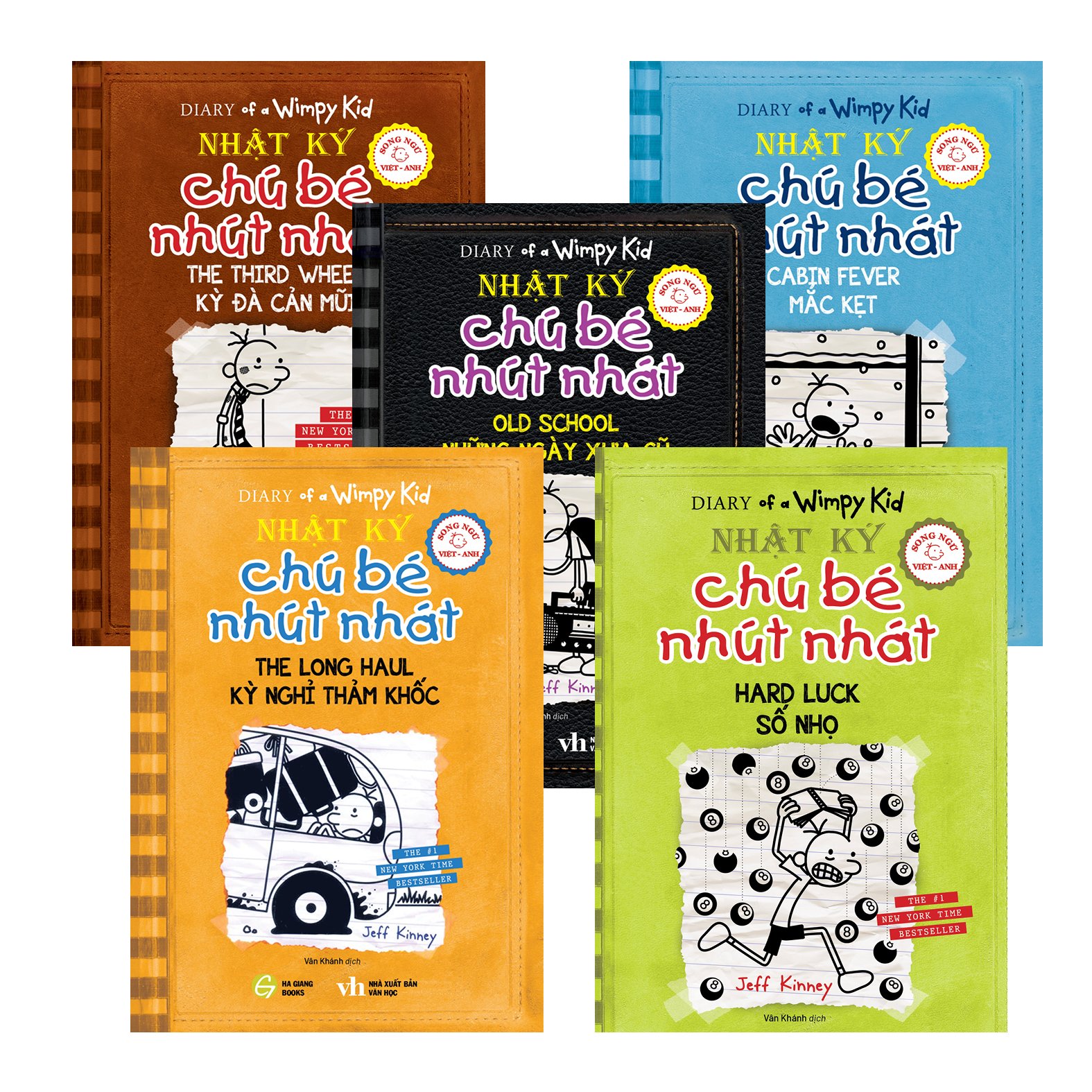 Bộ 5 tập Nhật ký chú bé nhút nhát - phiên bản song ngữ Việt-Anh
