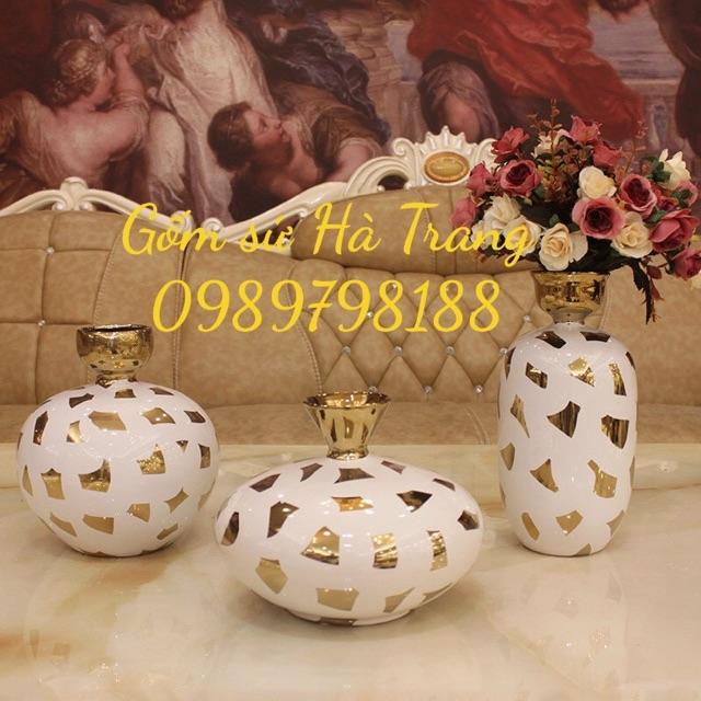 Set 3 lọ decor gốm sứ hàng nhập cao cấp