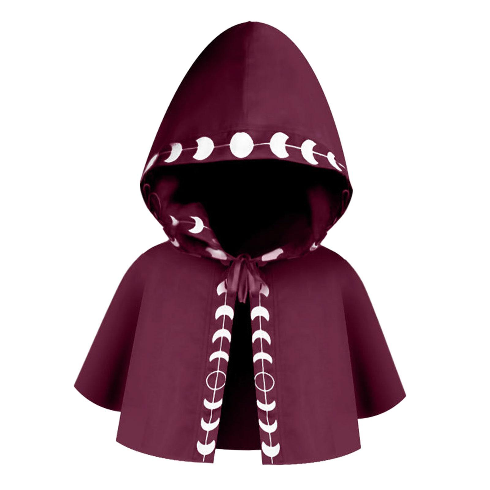 Halloween Cloak Hooded Poncho Cosplay Costume Accessories Medieval Hooded Cloak Hat for Role Playing Dress up Festival Party