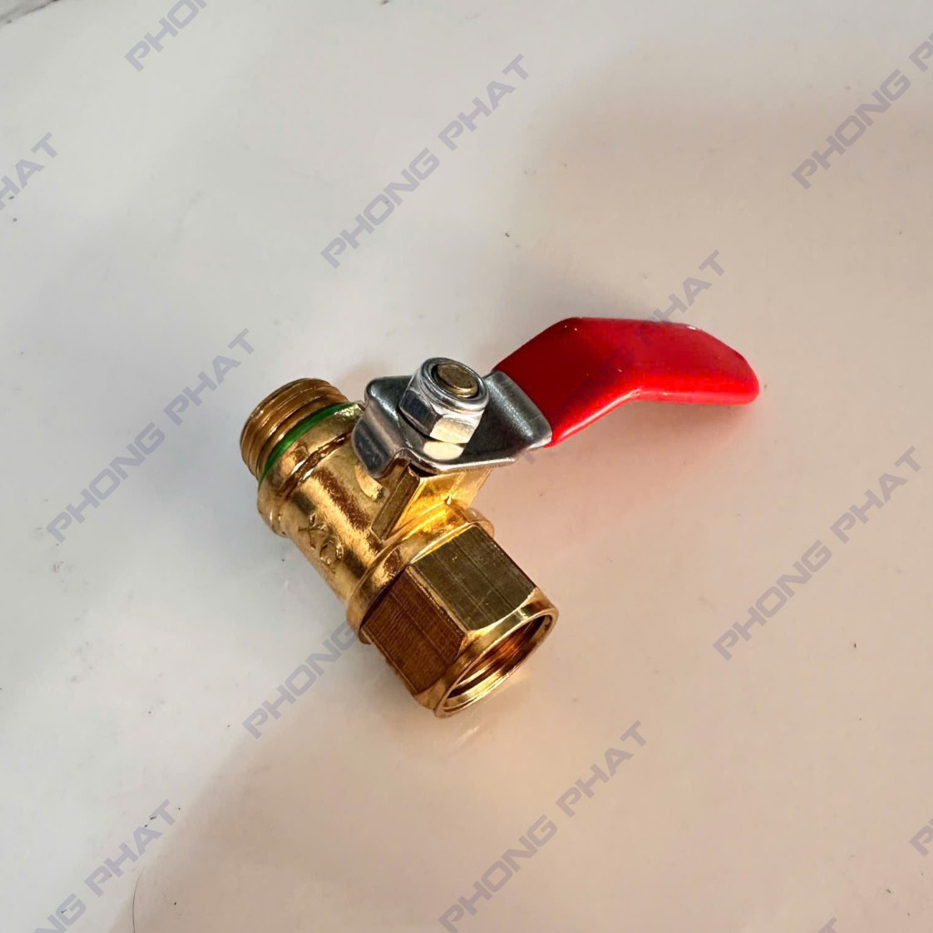 Van Khóa Bi (Van Gạt Khóa) Đồng Dày Ren Trong – Ren Ngoài 13/14mm Dùng Cho Bình Xịt Điện, Máy Phun Xịt