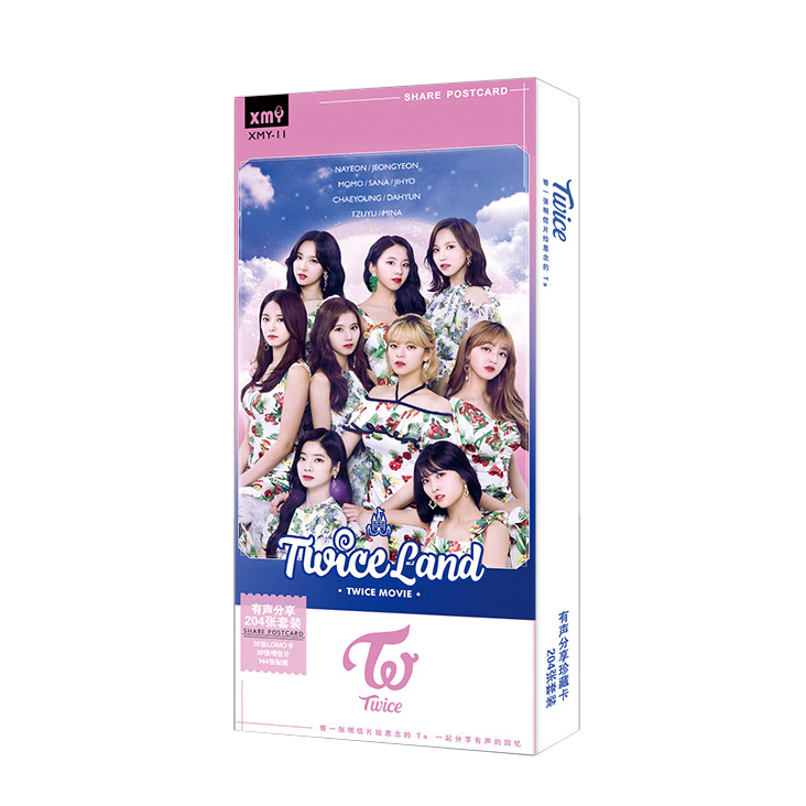 Postcard TWICE 204pcs mới (Tặng móc khóa gỗ thiết kế độc quyền)