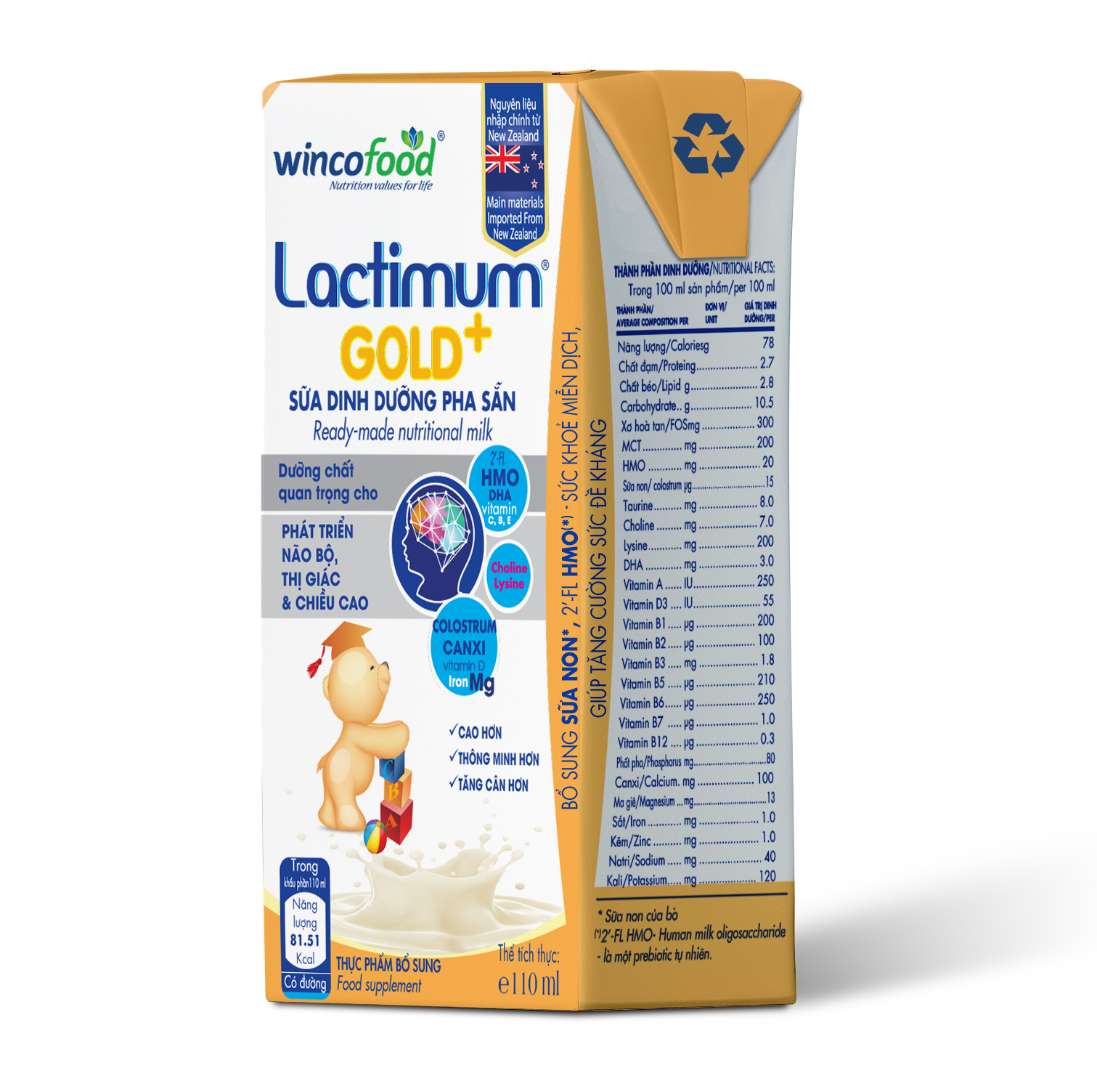 Wincofood Lactimun Gold+ sữa dinh dưỡng pha sẵn thùng 48 hộp (110ml/hộp)