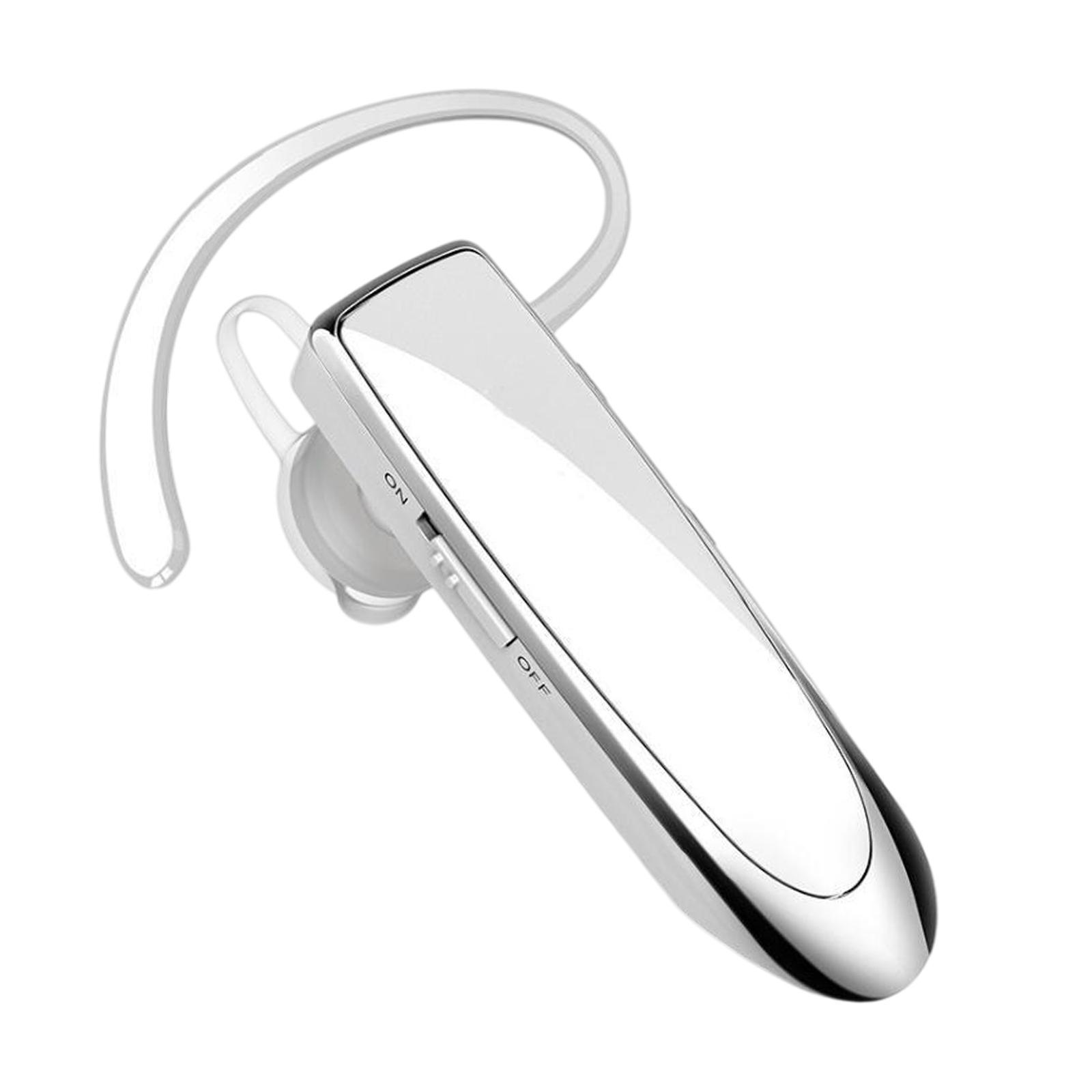 Bluetooth Headset Wireless Earpiece Business Workout Trucker Driving White