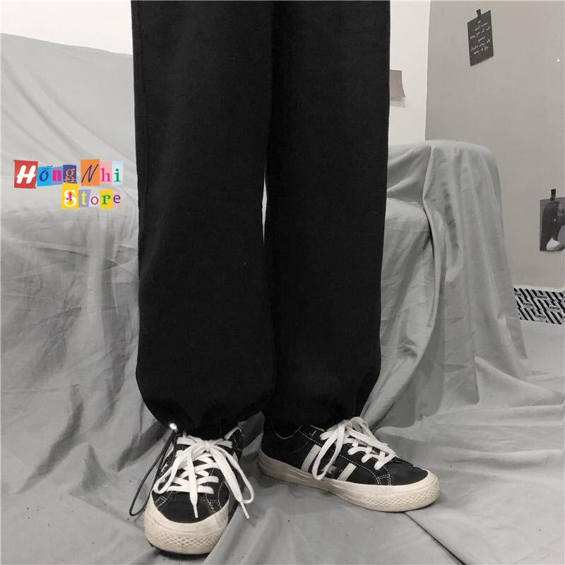 Quần Jogger Thun Dài Dây Rút Lai Màu Đen Long Basic Pant - Jogger Dây Rút Unisex - MM