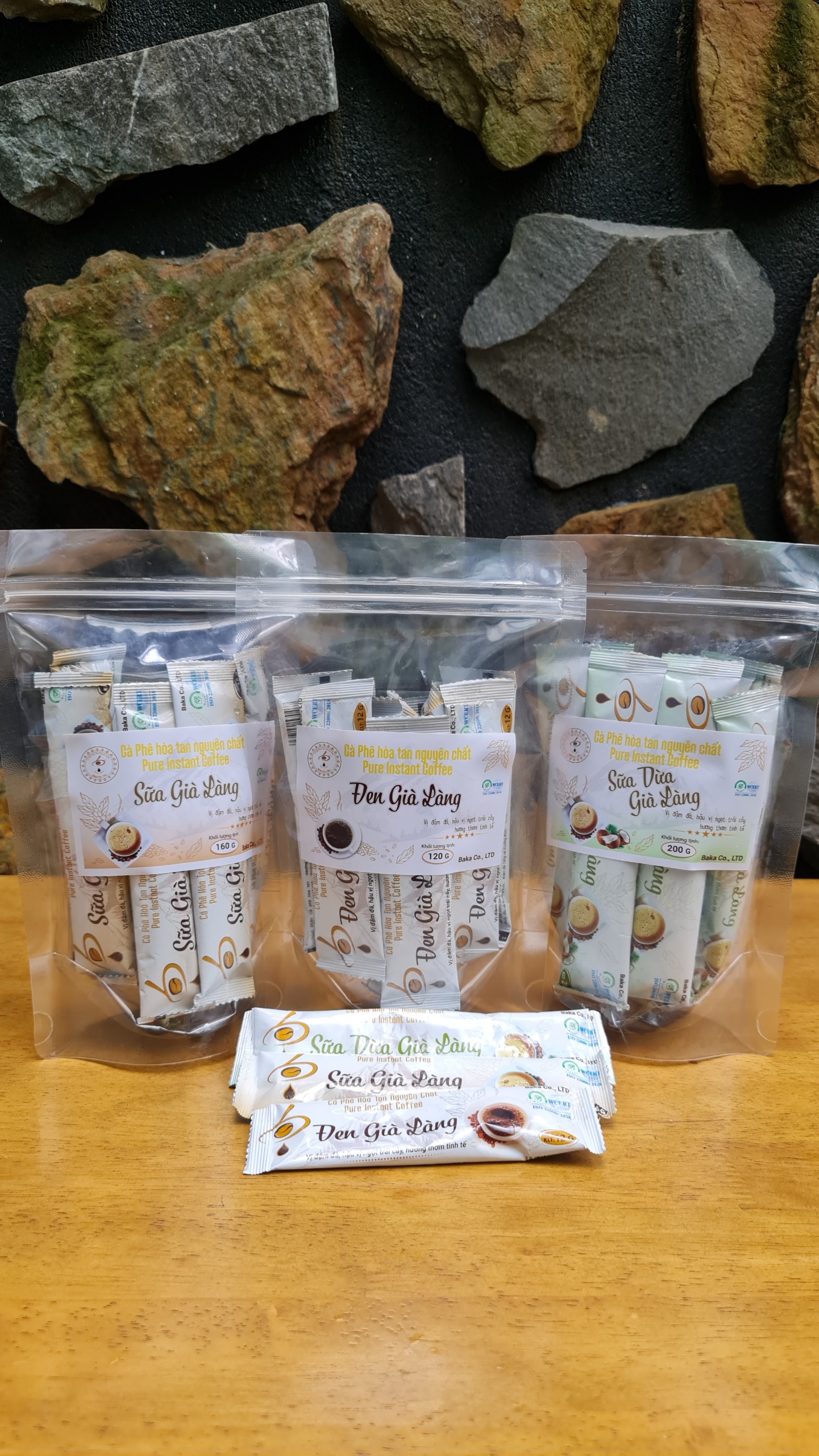 Cà Phê Hòa Tan Nguyên Chất SỮA GIÀ LÀNG - Bì Zip 10 gói