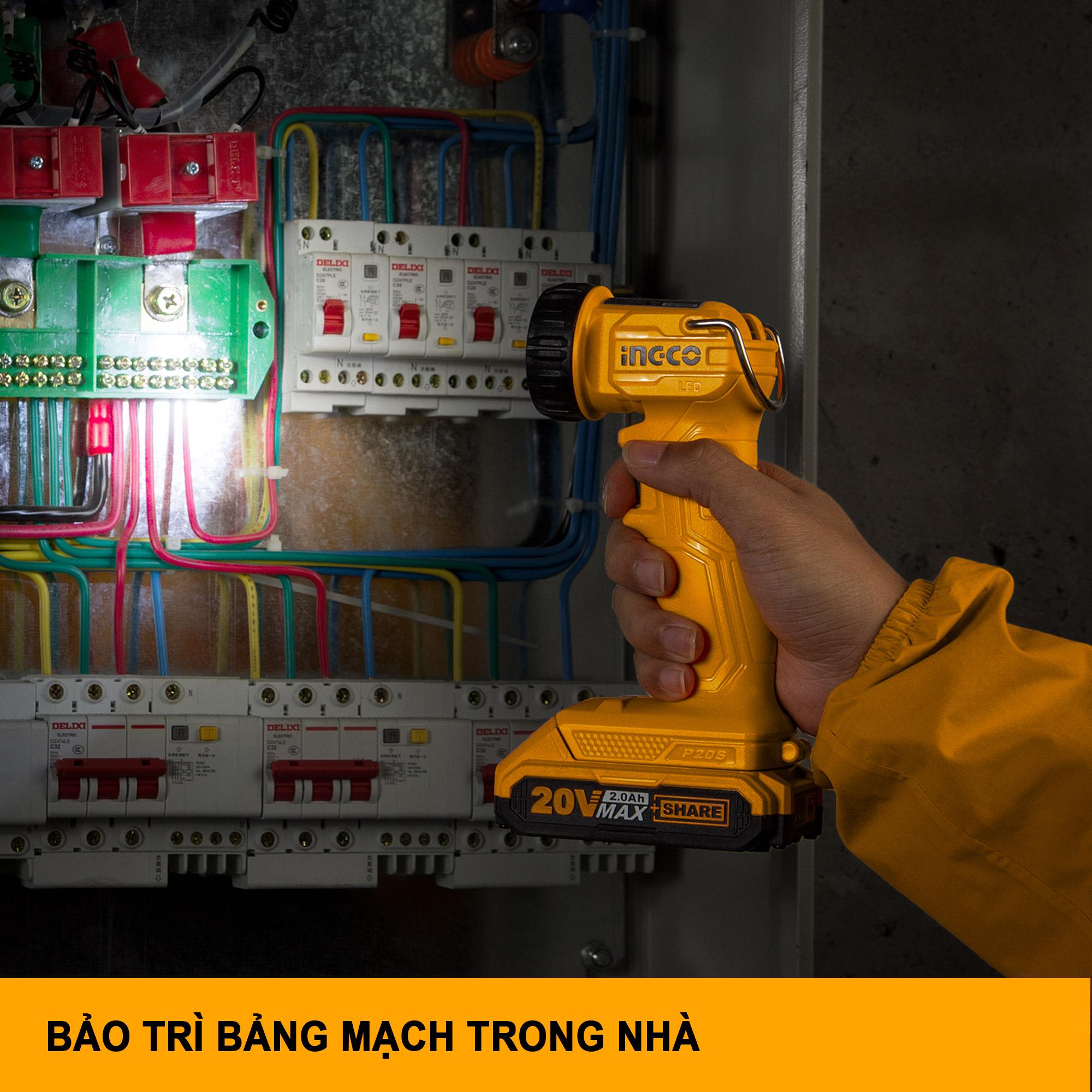Đèn làm việc bóng LED dùng pin sạc INGCO CWLI2023 (chưa bao gồm pin và sạc)