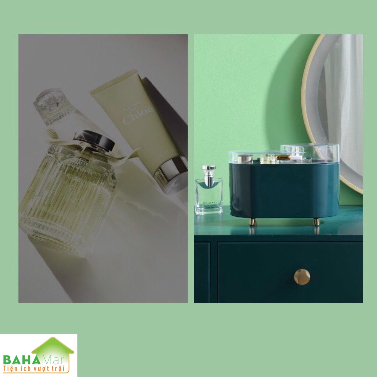HỘP ĐỰNG NƯỚC HOA ĐỂ BÀN TRANG ĐIỂM "BAHAMAR" trang nhã và gọn gàng, tránh bụi bẩn