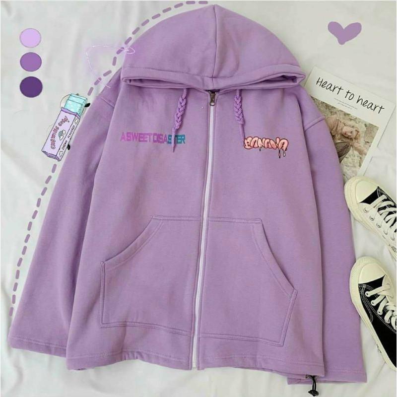 Áo hoodie nam nữ Banawa dáng unisex form rộng có dây kéo chất nỉ bông chống nắng tốt
