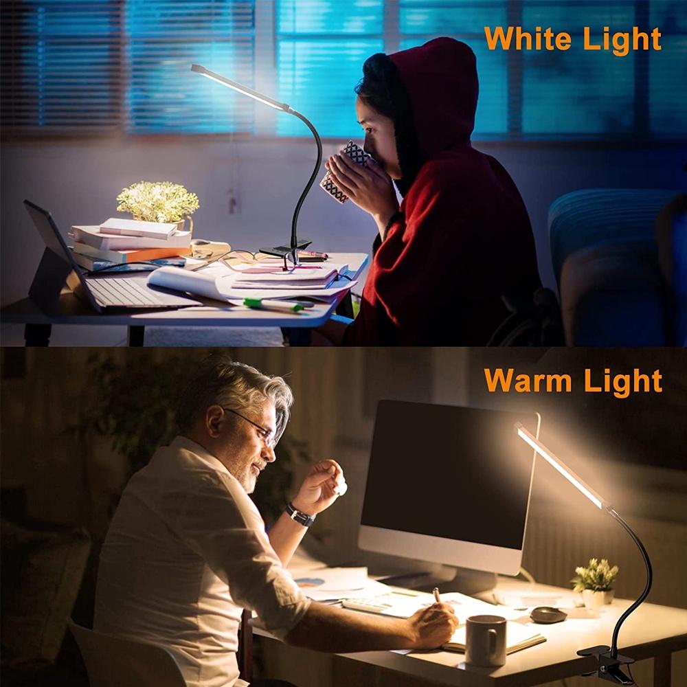 Đèn học và làm việc Kẹp bàn LED 8W, Tích hợp đèn ngủ đầu giường - T012