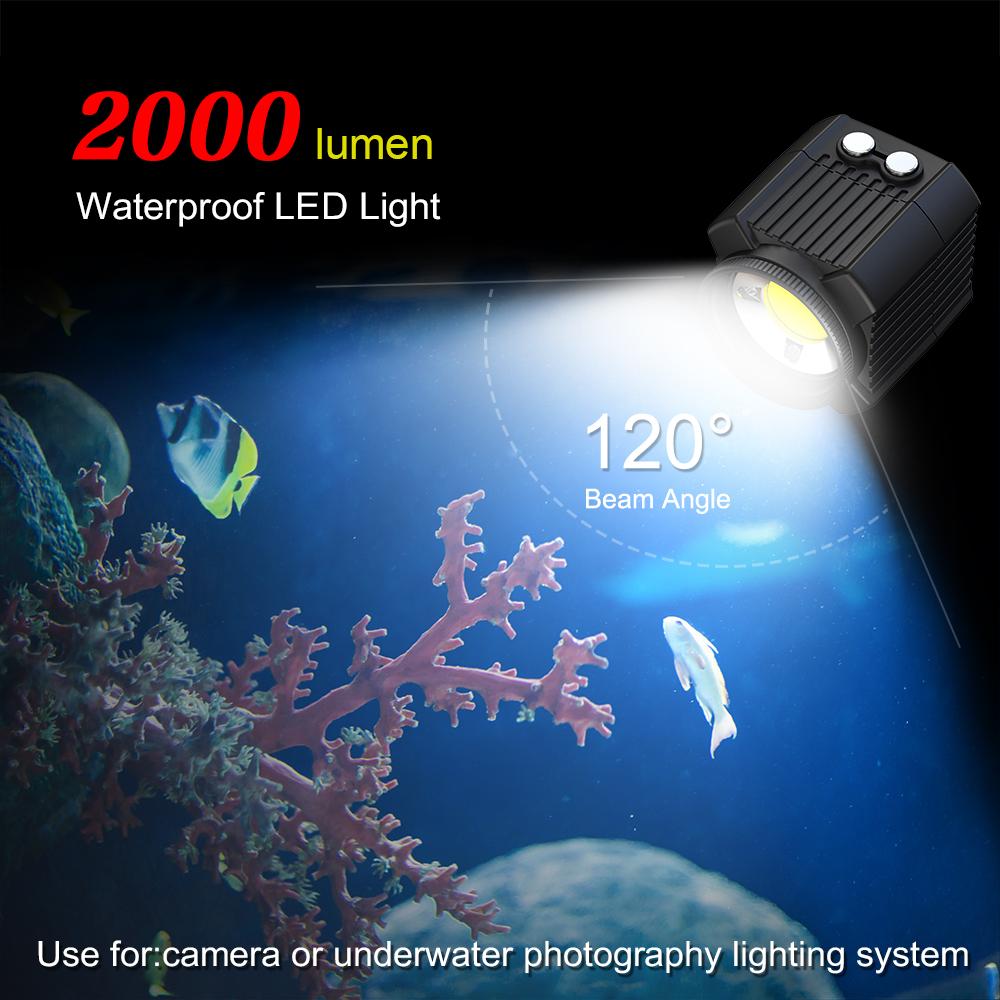 Mini Rechargeable LED Video Light Diving Photography Lamp Underwater 60M Waterproof IPX8 Camping Lighting for DJI Drone/