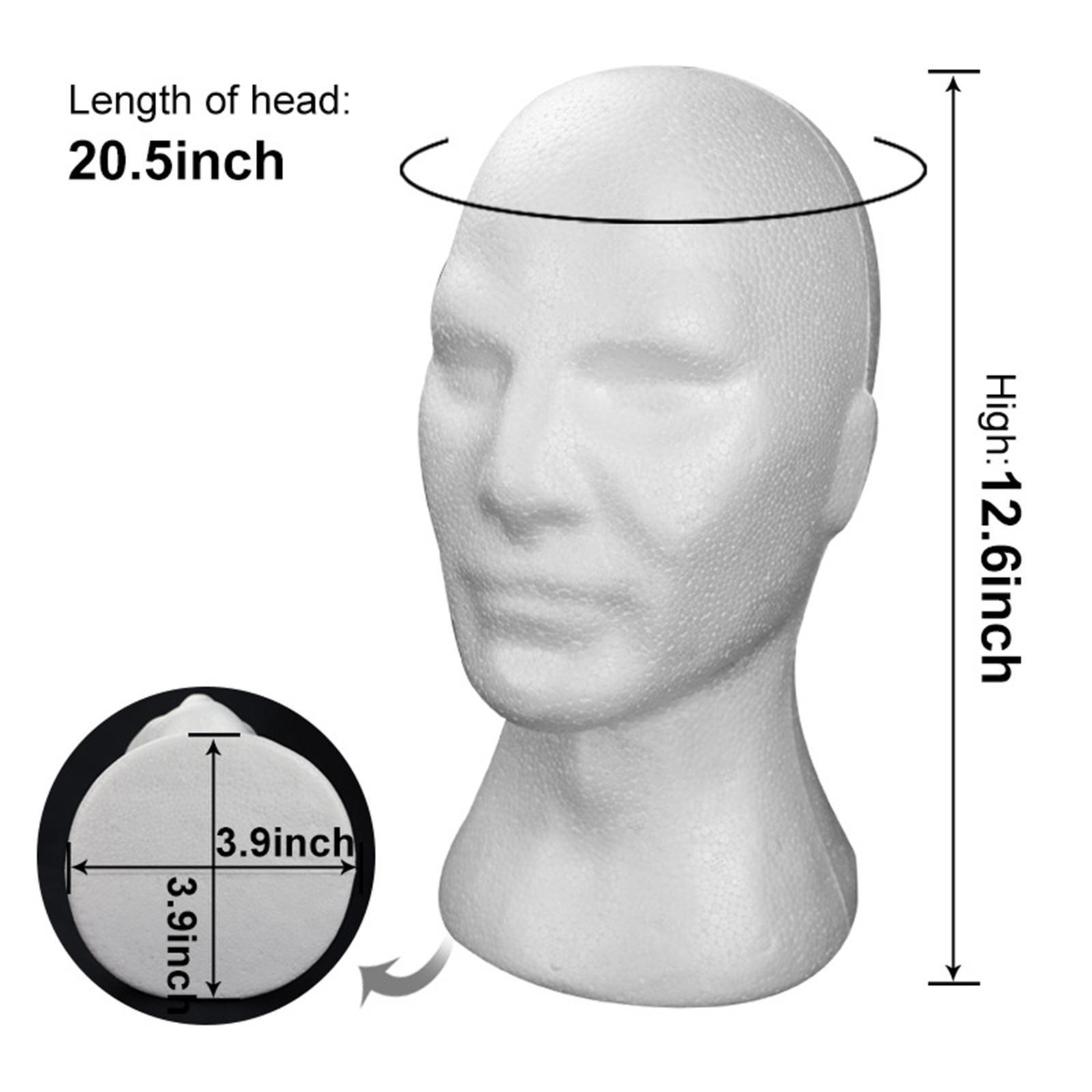 Male Manikin Head Portable DIY Photography Props Lightweight Round base Styling Tools Model for Headwear Jewelry Headset Glasses Hat